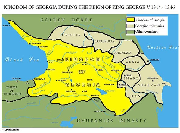 Map of Georgia during the reign of King George V