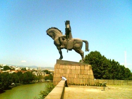 Monument of King Vakhtang Gorgasali in Tbilisi Georgia